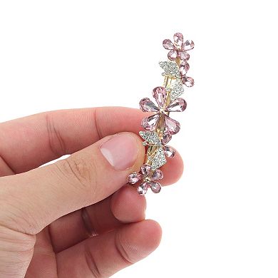 Butterfly Flower French Barrette Hair Clips for Home Purple 1 Pc