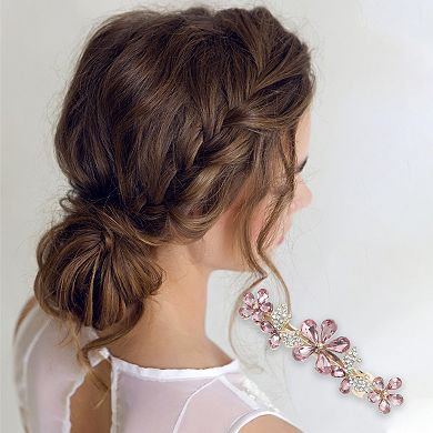 Butterfly Flower French Barrette Hair Clips for Home Purple 1 Pc