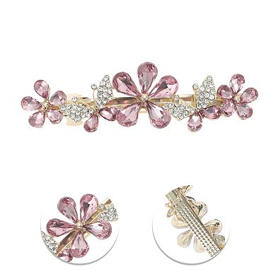 Butterfly Flower French Barrette Hair Clips for Home Purple 1 Pc