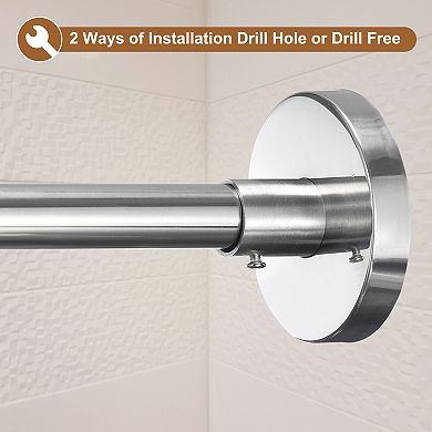 Stainless Steel Larger Size Diamond Shaped Corner Shower Curtain Rod