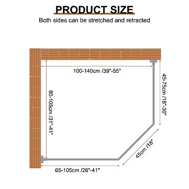 Stainless Steel Larger Size Diamond Shaped Corner Shower Curtain Rod
