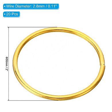 2 Inch Dream Catcher Rings, 20 Pcs Metal Macrame Wreath Floral Round Ring Hoop