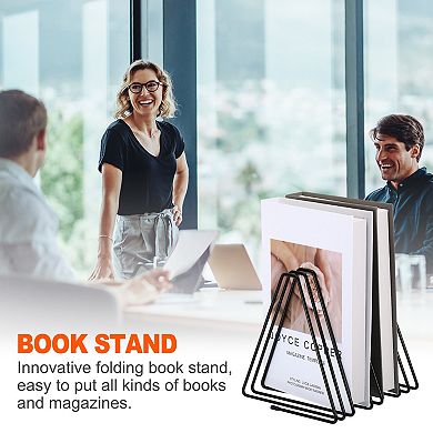 Triangle Desktop File Holder Rack Metal Vinyl Record Stand Holder Office Organizer 2Pc