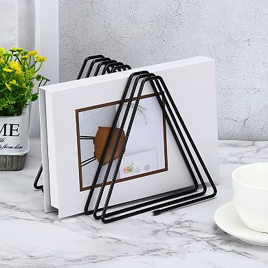 Triangle Desktop File Holder Rack Metal Vinyl Record Stand Holder Office Organizer 2Pc