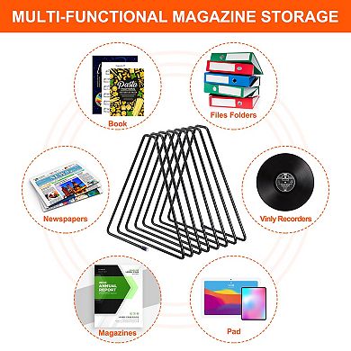 Triangle Desktop File Holder Rack Metal Vinyl Record Stand Holder Office Organizer 2Pc