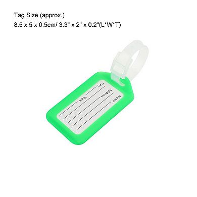 Rectangle Design Plastic Bag Name Label Luggage Tag 10 Pcs Green White