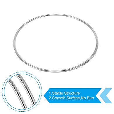 4" Dream Catcher Rings, 10 Pcs Metal Macrame Wreath Floral Round Ring Hoop Silver Tone