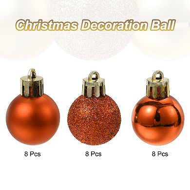 24Pcs 1.1" Christmas Balls Ornaments Set Mini Shatterproof Christmas Tree Decorations Hanging Balls