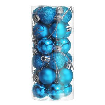 24 pc 1.1" Christmas Balls Ornaments Set Mini Shatterproof Christmas Tree Decorations Hanging Balls