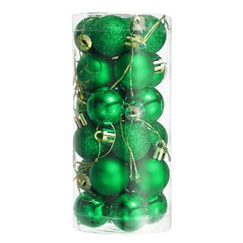 24 pc 1.1" Christmas Balls Ornaments Set Mini Shatterproof Christmas Tree Decorations Hanging Balls