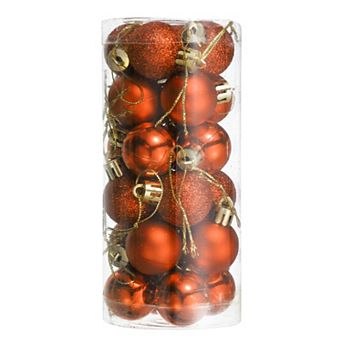 24 pc 1.1" Christmas Balls Ornaments Set Mini Shatterproof Christmas Tree Decorations Hanging Balls