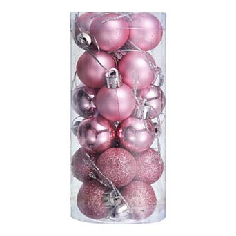24 pc 1.1" Christmas Balls Ornaments Set Mini Shatterproof Christmas Tree Decorations Hanging Balls