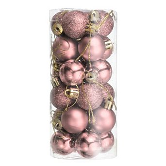 24 pc 1.1" Christmas Balls Ornaments Set Mini Shatterproof Christmas Tree Decorations Hanging Balls