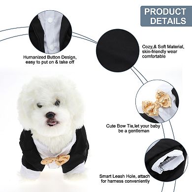 Dog Tuxedo, Stylish Pet Formal Attire, Dog Wedding Outfit, Dog Shirt Puppy Clothes Dress Up Cosplay