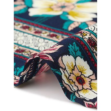 Plus Size Women's Keyhole Ruffle Short Sleeve Tops Boho Floral Summer t Shirt Tops Blouse Vacation