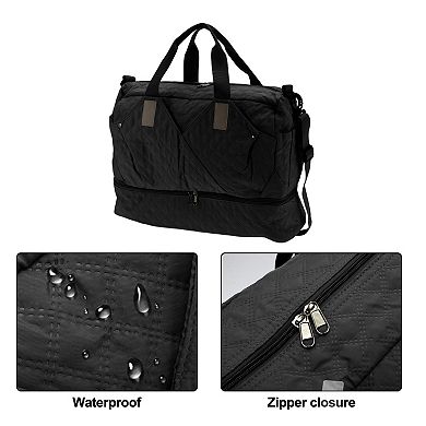 Duffel Bag for Travel, Partitioned Design, Travel Duffel Bags, with Fixed Luggage Strap 2 Pcs