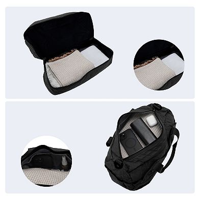 Duffel Bag for Travel, Partitioned Design, Travel Duffel Bags, with Fixed Luggage Strap 2 Pcs