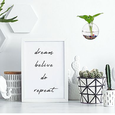 4 Pack Oblate Wall Hanging Glass Terrarium Planters 5x5inch, Transparent