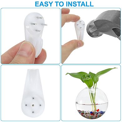 4 Pack Oblate Wall Hanging Glass Terrarium Planters 5x5inch, Transparent