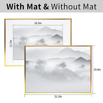 Aluminum Picture Frame Decor Photo Frame for Tabletop Display, and Wall Hanging Gold 15x21