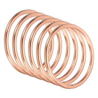 1.8" Dream Catcher Rings, 6 pc Metal Macrame Wreath Floral Round Ring Hoop