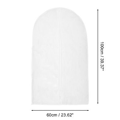 Dustproof Garment Bag Zipper Clothing Dust Cover 39.37"x23.62" 5 Pcs