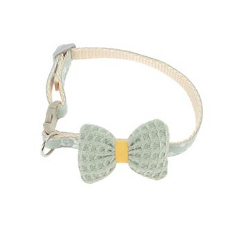 Bow Pet Bell Collar Durable Dog Bell Collar for Dog Light Green 1 pc