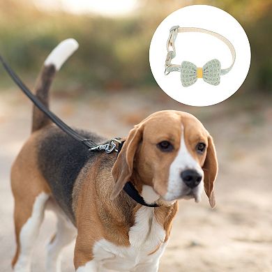 Bow Pet Bell Collar Durable Dog Bell Collar for Dog Light Green 1 Pc