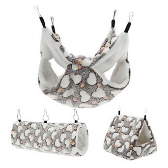 Ferret Hammock, Pet Cage Accessories, Pet Cage Hammock Hanging Tunnel and Bed Hideout Set 3 pc