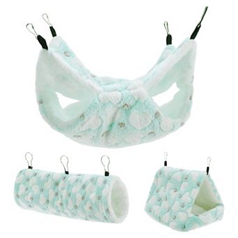 Ferret Hammock, Pet Cage Accessories, Pet Cage Hammock Hanging Tunnel and Bed Hideout Set 3 pc