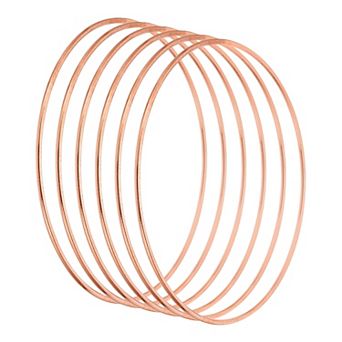 5.9" Dream Catcher Rings, 6 pc Metal Macrame Wreath Floral Round Ring Hoop