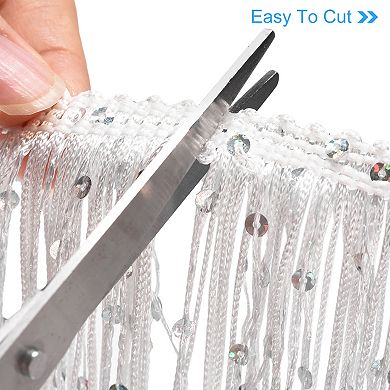 5.5 Yards of 15cm/6" Sequin Fringe Trim Sparkling DIY Fringe Tassel Trim Ribbon