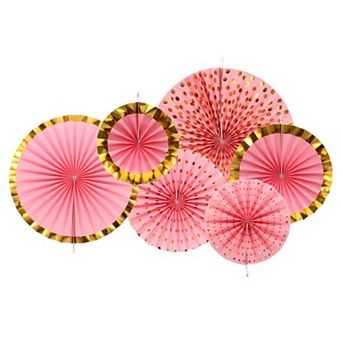 Hanging Paper Fans Set Round Pattern Paper Garlands Decoration