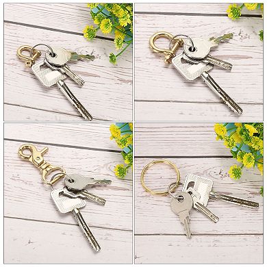 Lobster Clasp Keychains, 2 Pack 1 Inch Pure Brass Oval Lobster Clasps Swivel Trigger Snap Hook