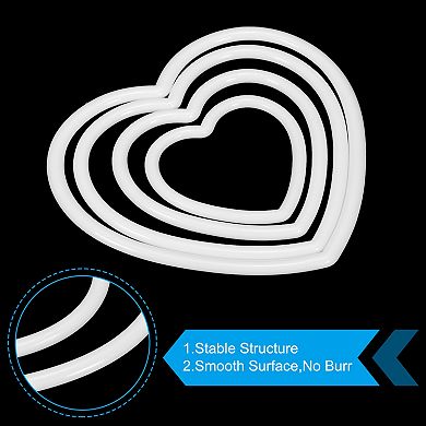 Dream Catcher Rings Set, 4 Sizes Plastic Heart Shape Macrame Wreath Floral Ring Hoop