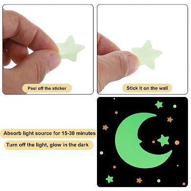 Glow in the Dark Dot Stickers, Glow Dot Wall Decals, Glowing Dot Decal Decoration