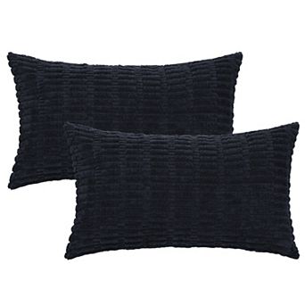 Corduroy Decorative Modern Solid Throw Pillow Covers 2 pc 12" x 20"