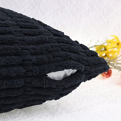 Corduroy Decorative Modern Solid Throw Pillow Covers 2 Pcs 12" x 20"