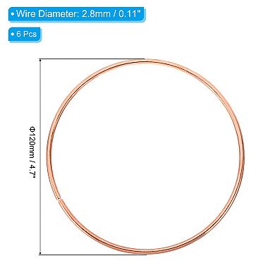 4.7" Dream Catcher Rings, 6 Pcs Metal Macrame Wreath Floral Round Ring Hoop