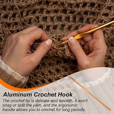 Stainless Steel Crochet Hook Set 0.6mm-1.9mm Knitting Needles for DIY Craft Yarn 12Pcs