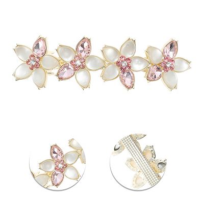 Rhinestones Flower French Barrette Hair Clips for Home 1 Pc
