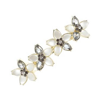 Rhinestones Flower French Barrette Hair Clips for Home 1 pc