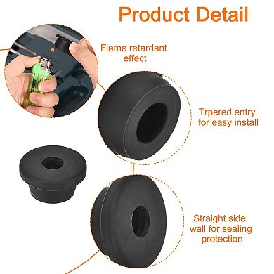8Pack Silicone Rubber Grommets 3/4" Drill Hole 3/8" ID Top Hat Hole Plug Grommet