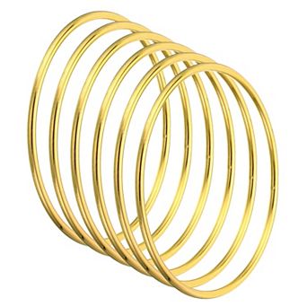 3" Dream Catcher Rings, 6 pc Metal Macrame Wreath Floral Round Ring Hoop Gold Tone