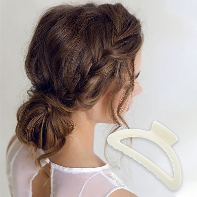 Half Circle Hair Clips for Home White 1 Pc