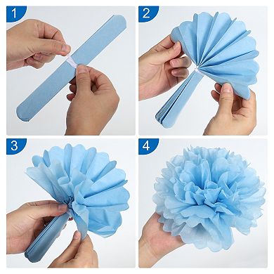 Hanging Paper Fans Set Paper Flower Decorations Round Pattern Paper Garlands Decoration 14 Pcs