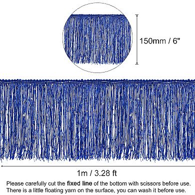 1 Yard of 15cm/6" Sequin Fringe Trim Sparkling DIY Fringe Tassel Trim Ribbon