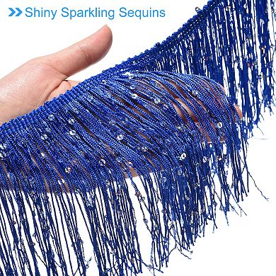 1 Yard of 15cm/6" Sequin Fringe Trim Sparkling DIY Fringe Tassel Trim Ribbon