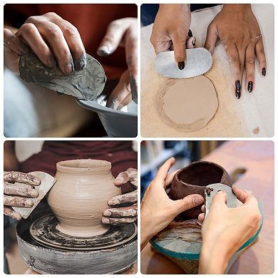 Stainless Steel Clay Scraper, Pottery Steel Clay Sculpture Smooth Scraper Tool for DIY Gray 6 Pc