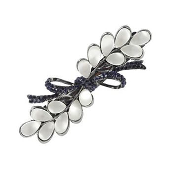 Wisteria Flowers French Barrette Hair Clips for Home Black White 1 pc